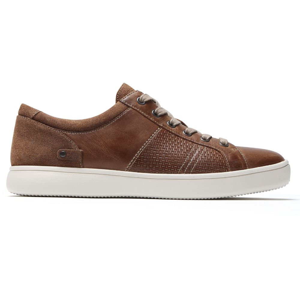 Rockport Men's Colle Tie Sneakers - Brown - USA (4021CYANL)